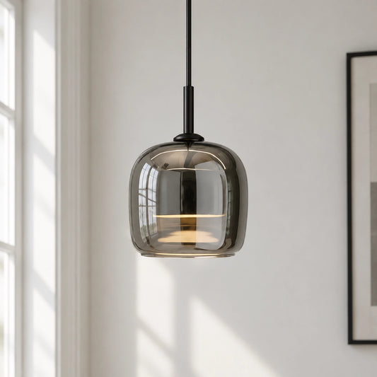 Freja Moderne Pendelleuchte aus Rauchglas