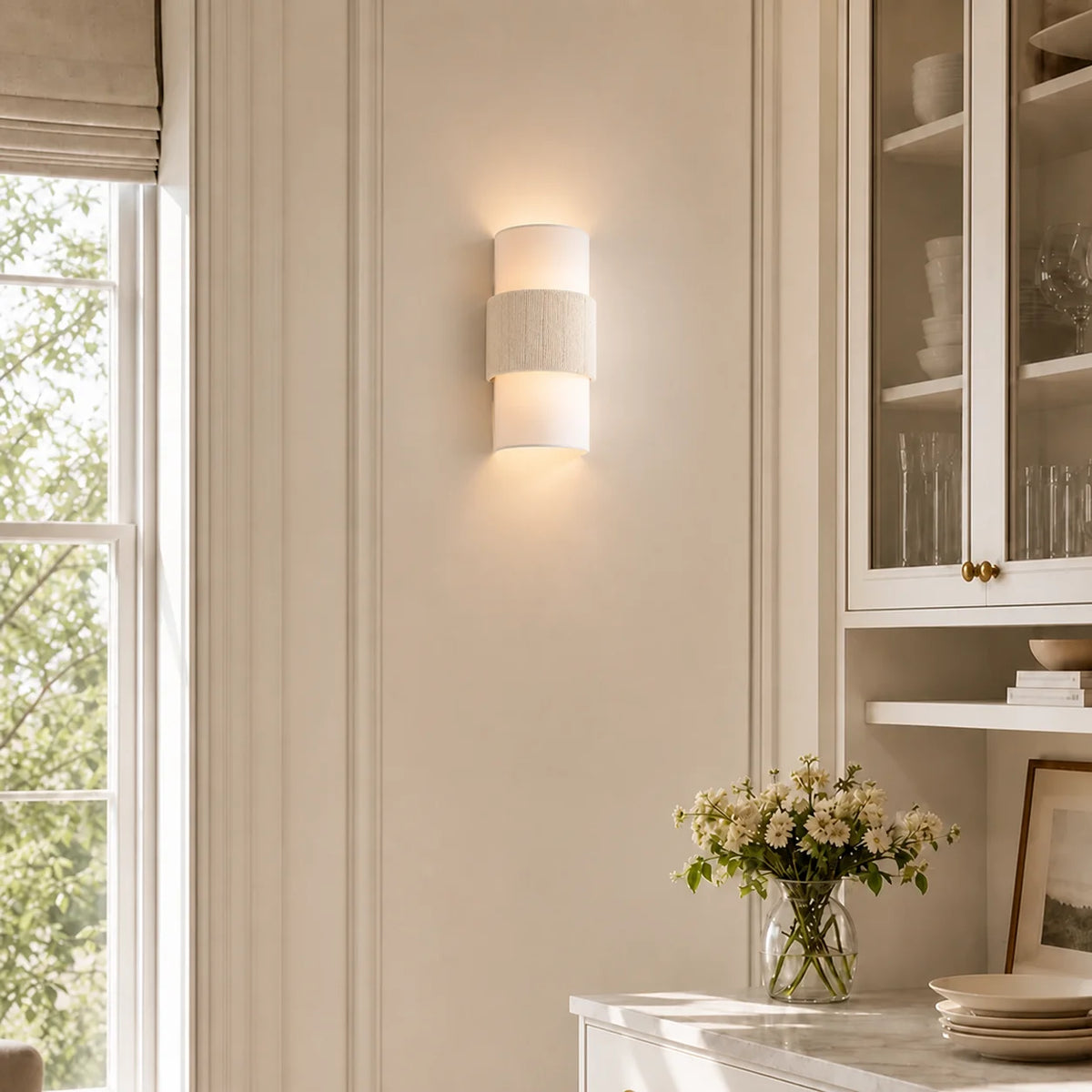 Freya Nordic Minimalist Linen Cylindrical Wall Light | LuciaLiving Freya Nordic Minimalist Linen Cylindrical Wall Light | LuciaLiving