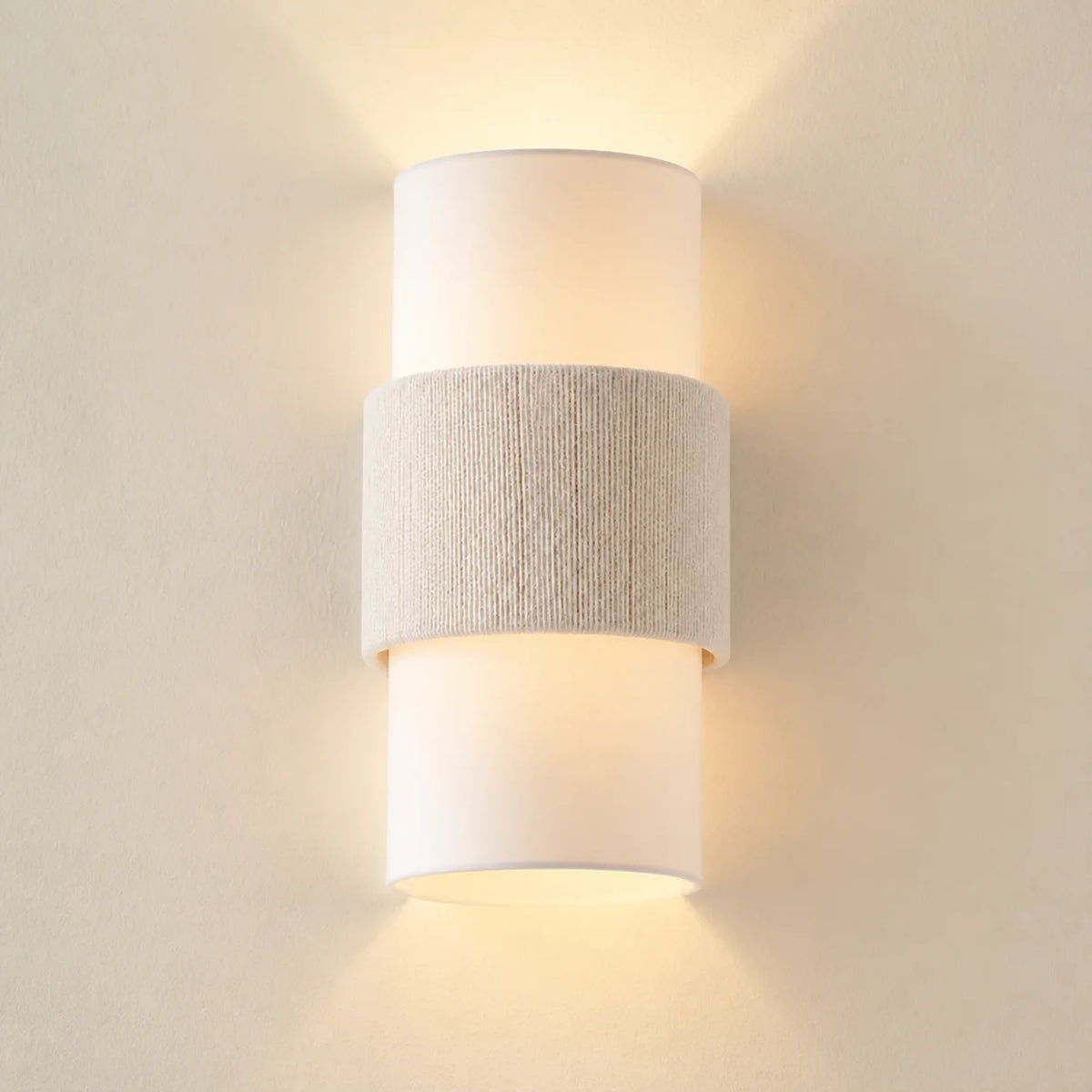 Freya Nordic Minimalist Linen Cylindrical Wall Light | LuciaLiving