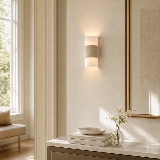 Freya Nordic Minimalist Linen Cylindrical Wall Light