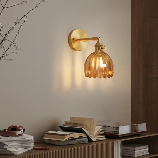 Gannon Vintage Lotus Glass Wall Light