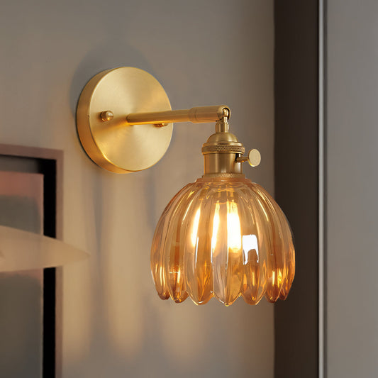 Gannon Vintage Lotus Glass Wall Light