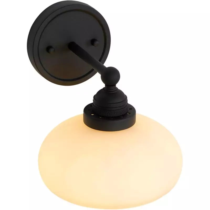 Geryon Vintage Industrial Milk White Glass Wall Sconce