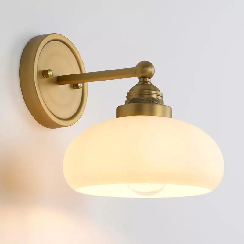 Geryon Vintage Industrial Milk White Glass Wall Sconce