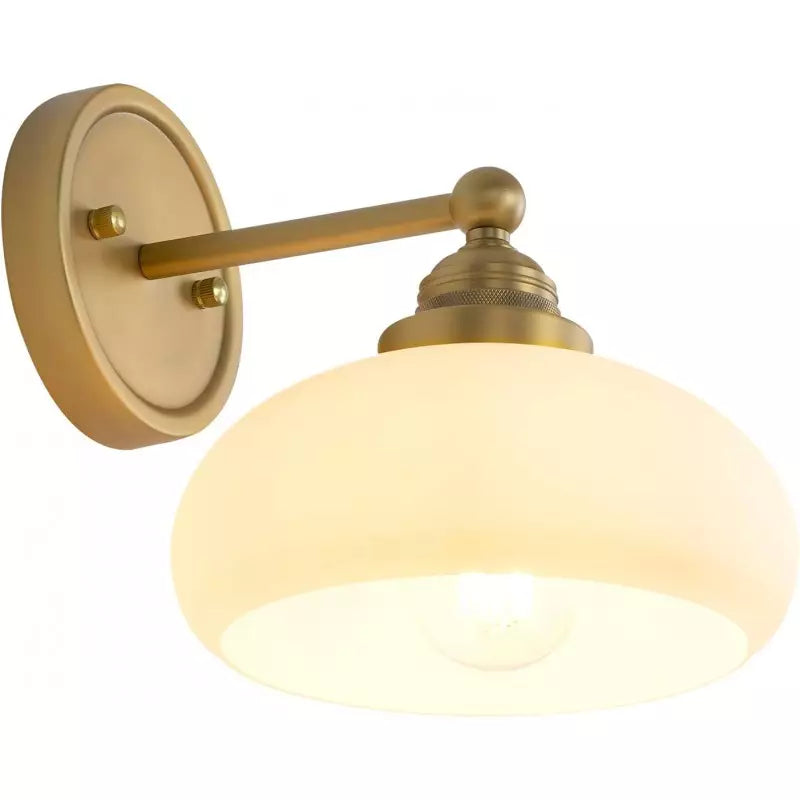 Geryon Vintage Industrial Milk White Glass Wall Sconce