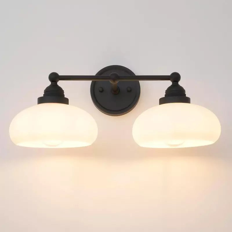 Geryon Vintage Industrial Milk White Glass Wall Sconce