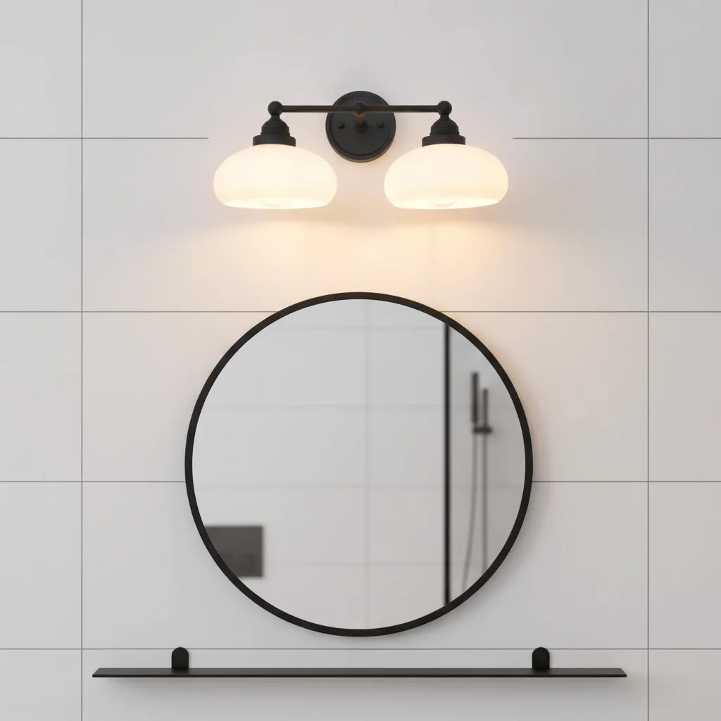 Geryon Vintage Industrial Milk White Glass Wall Sconce