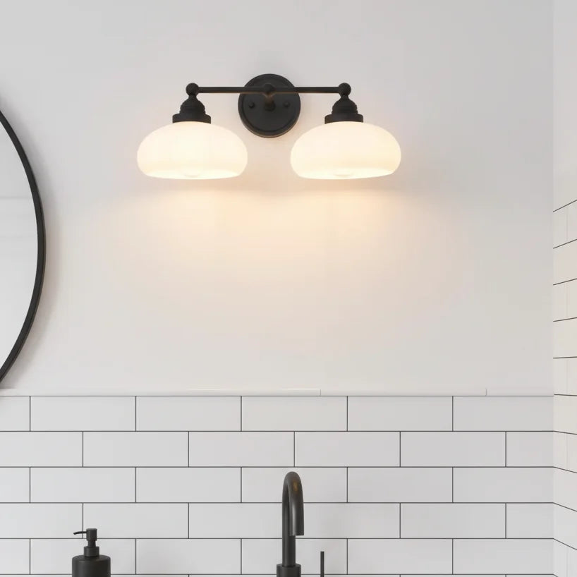 Geryon Vintage Industrial Milk White Glass Wall Sconce