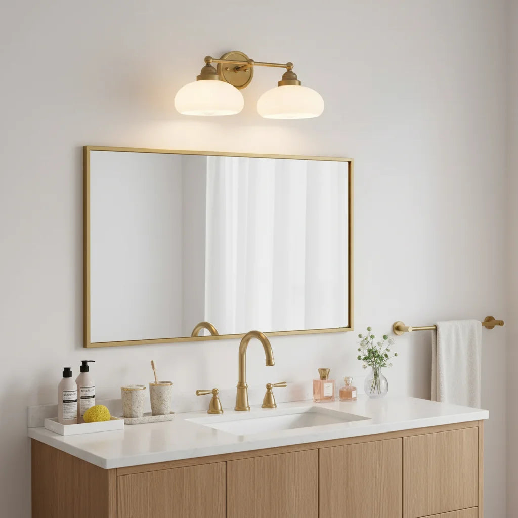 Geryon Vintage Industrial Milk White Glass Wall Sconce