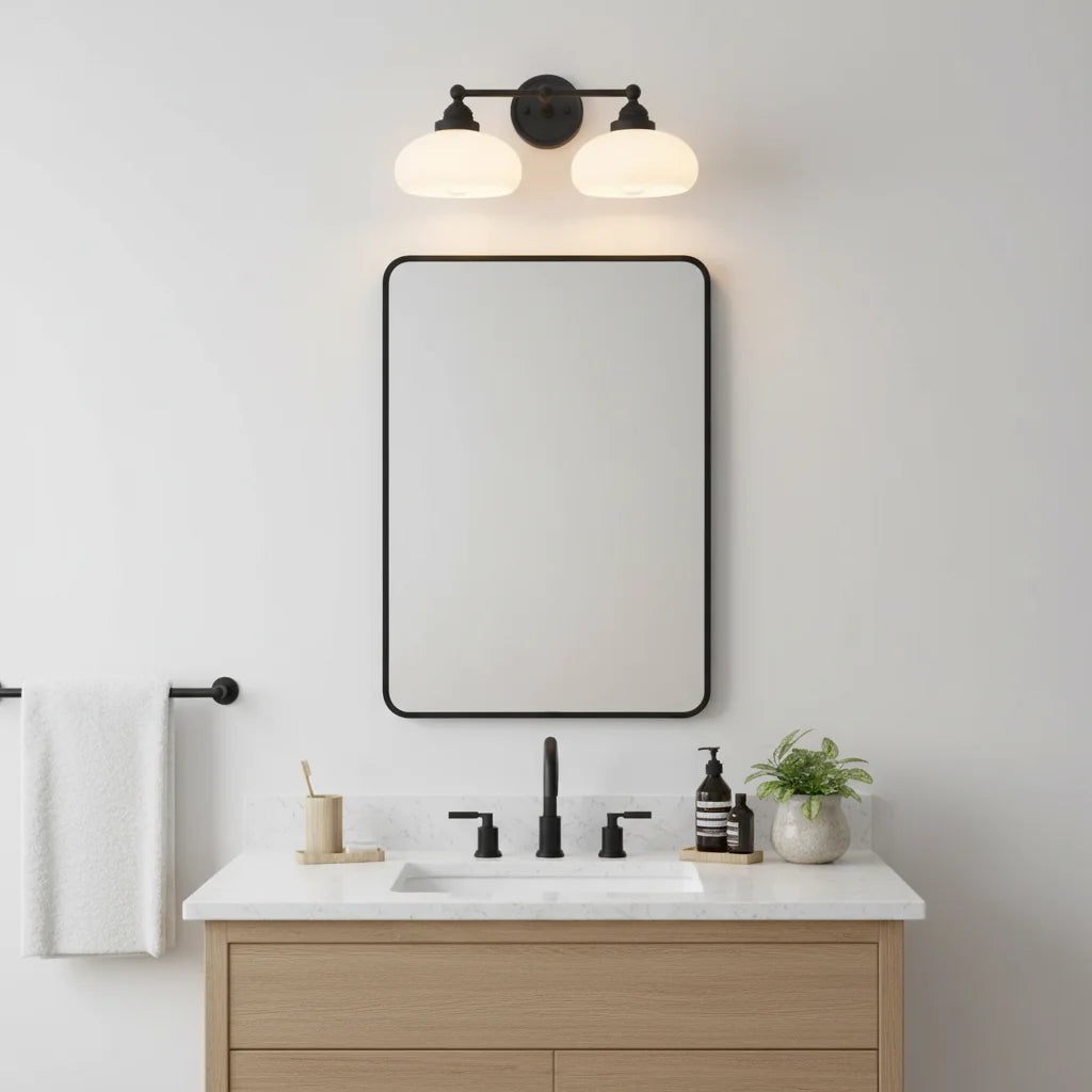 Geryon Vintage Industrial Milk White Glass Wall Sconce