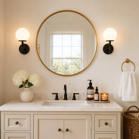 Gethi Vintage Minimalist Glass Globe Wall Sconce