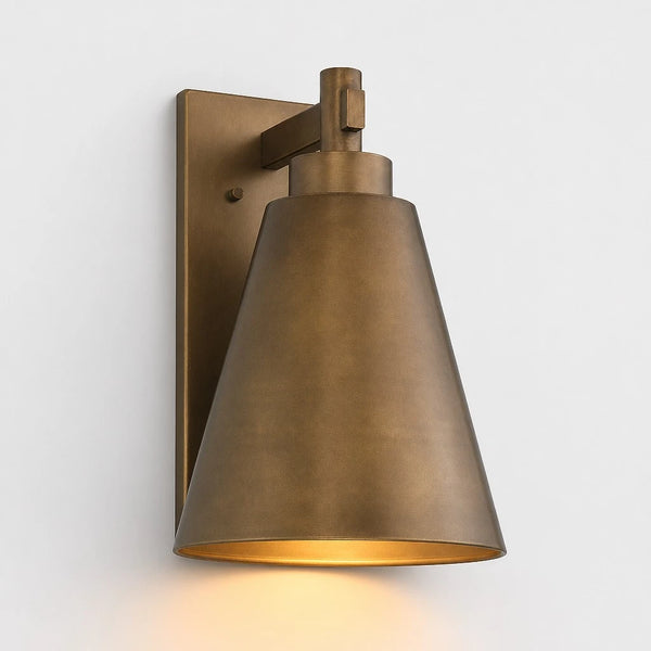 Gethin Industrial Outdoor Conical Metal Wall Sconce
