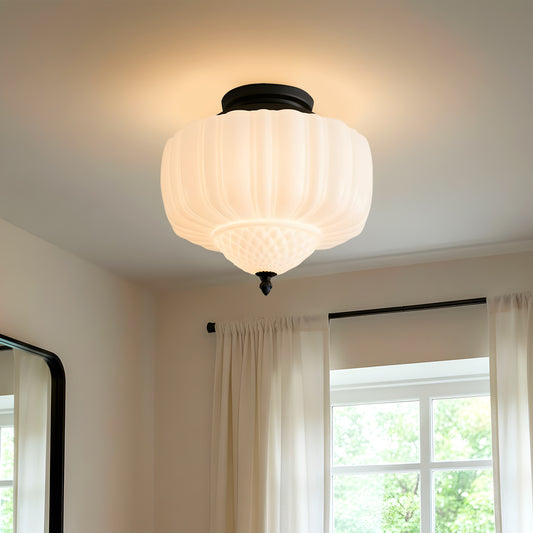 Giada Modern Milk Glass Flush Mount Ceiling Light