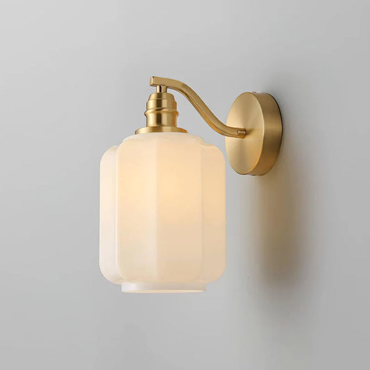 Glauce Modern Lantern Glass Brass Wall Sconce