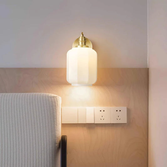 Glauce Modern Lantern Glass Brass Wall Sconce
