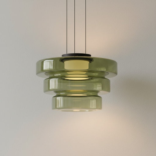 Suspension lumineuse Glaucus moderne multicouche en verre créatif 