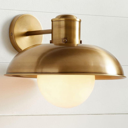 Harlan Industrial Milk Glass Wall Sconce