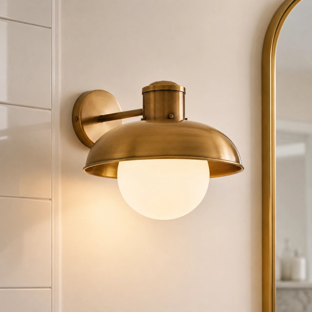 Harlan Industrial Milk Glass Wall Sconce zt1