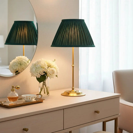 Hattie Vintage Pleated Fabric Metal Table Lamp