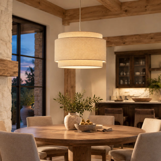 Suspension tambour moderne en lin Hayden
