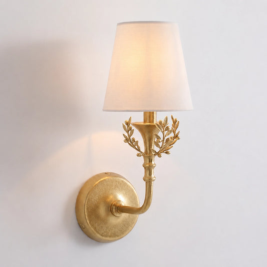 Hugo Rustic Botanical Forged Iron Wall Sconce