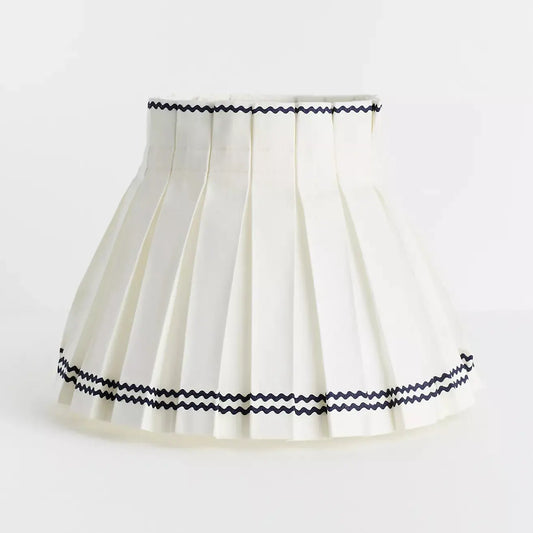 Indra Modern Country Tapered Pleated Fabric Lamp Shade