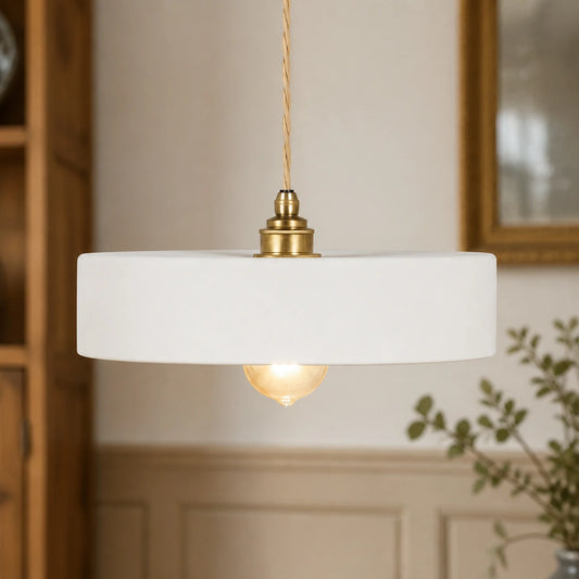 Iris Minimalist Handcrafted Disc Cement Pendant Light