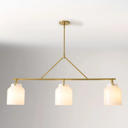 Jane Modern Milk Glass 3-Light Dome Chandelier