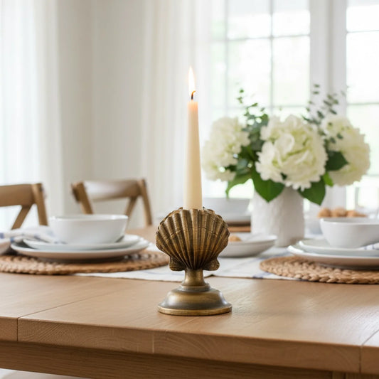 Jaxson Modern Shell Shape Taper Candle Holder