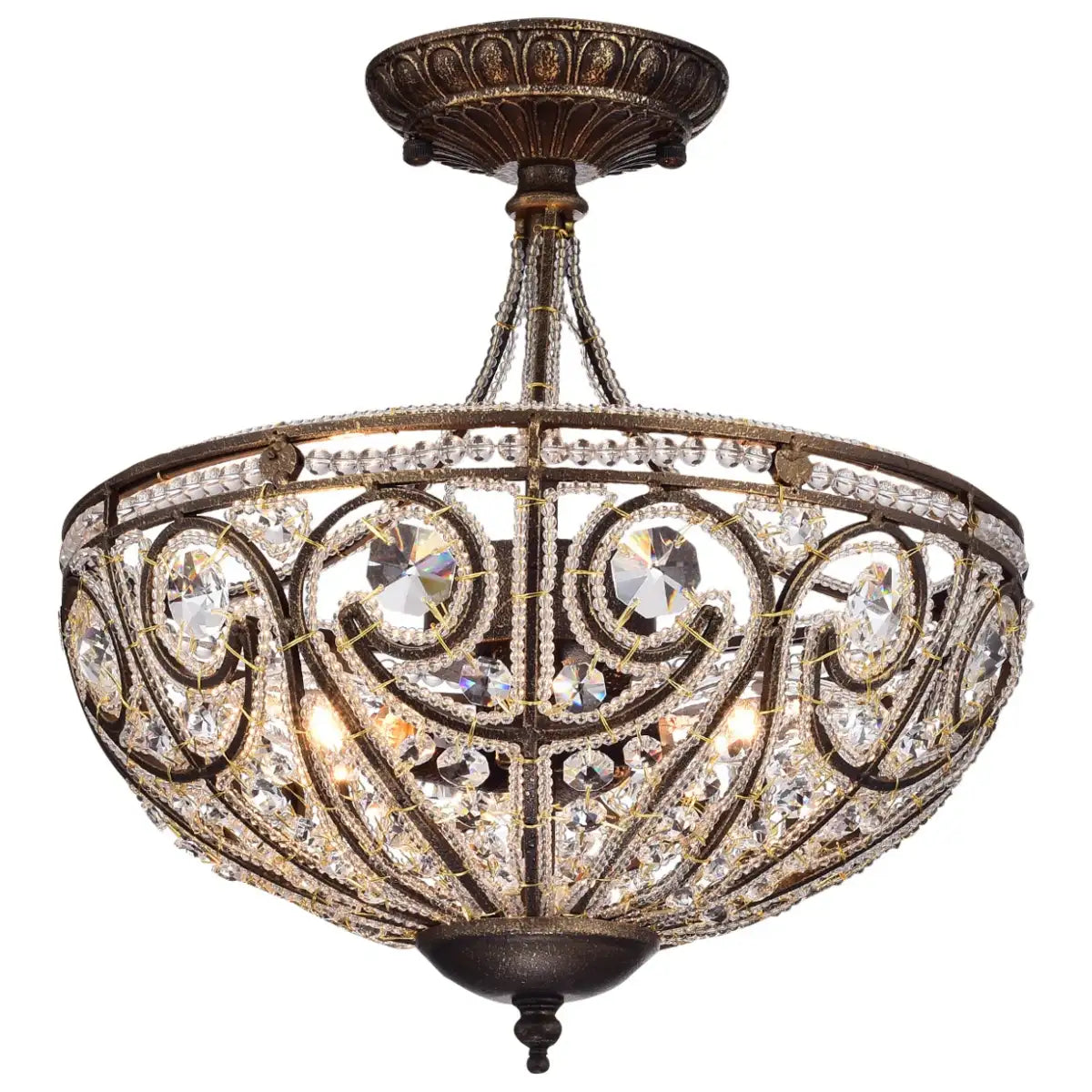 Ophelia Modern Roman 3-Light Glass Ceiling Light