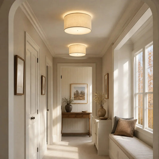 Jovian Modern Fabric Drum Ceiling Light