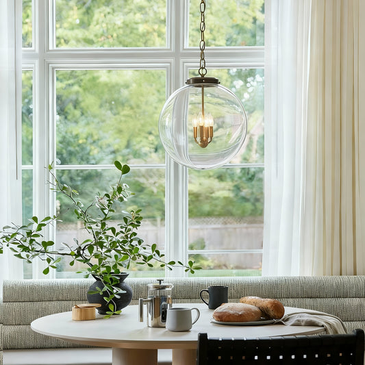 Juna Industrial Clear Glass Globe Pendant Light