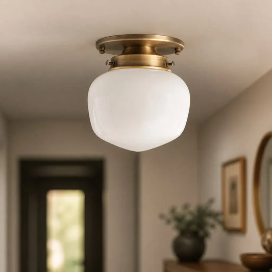 Callum Classic Schoolhouse Opal Glass Flush Mount Ceiling Light