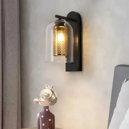 Kaelin Modern Industrial Clear Glass Wall Lamp