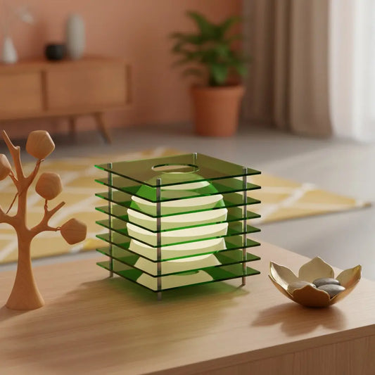 Kaelth Moderne Acryl-Tischleuchte im geometrischen Mond-Design 