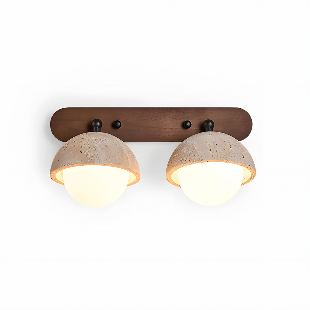 Kairi Wabi Sabi Natural Travertine Globe Wall Lamp | Lucia Living