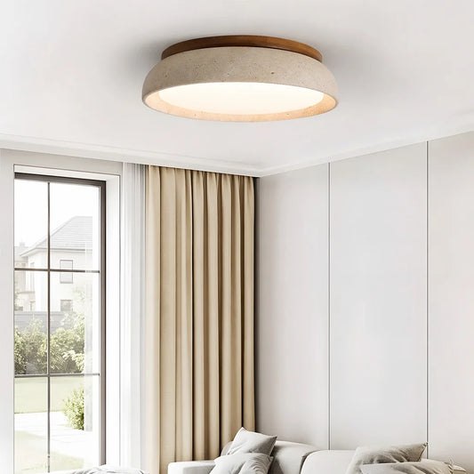 Kairi Scandinavian Travertine Round Ceiling Light