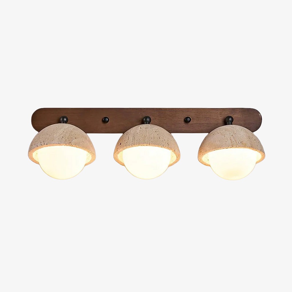 Kairi Wabi Sabi Natural Travertine Globe Wall Lamp | Lucia Living