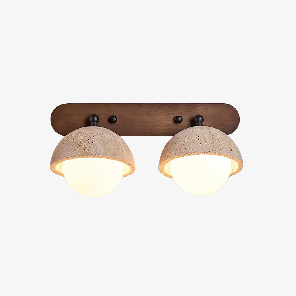 Kairi Wabi Sabi Natural Travertine Globe Wall Lamp | Lucia Living