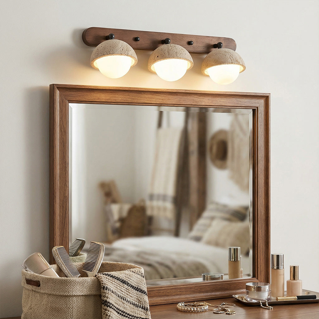 Kairi Wabi Sabi Natural Travertine Globe Wall Lamp | Lucia Living