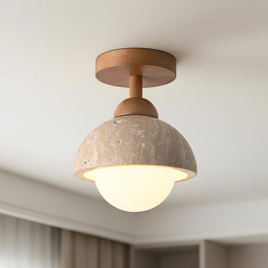 Kairi Wabi Sabi Travertine Ceiling Light