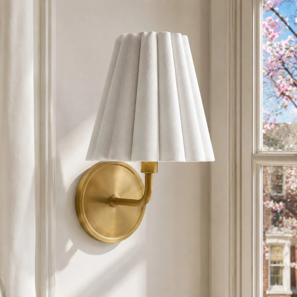 Kaiya Minimalistische Textuur Linnen Stoffen Tapered Wandlamp