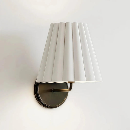 Kaiya Minimalist Textured Linen Fabric Tapered Wall Sconce