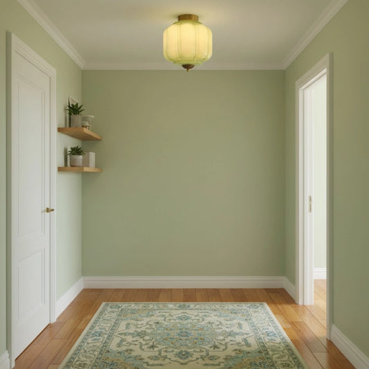 Karen Vintage Cream Glass Lantern Eloise Ceiling Light