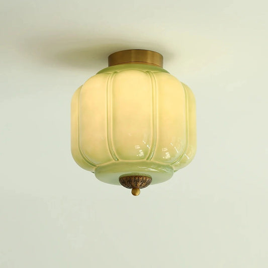 Karen Vintage Cream Glass Lantern Eloise Ceiling Light