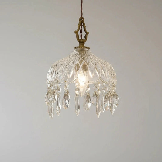 Karina Luxury Grid Crystal Glass Pendant Light