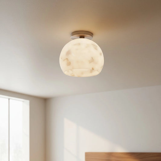 Katson Modern Alabaster Semi Flush Mount Ceiling Light