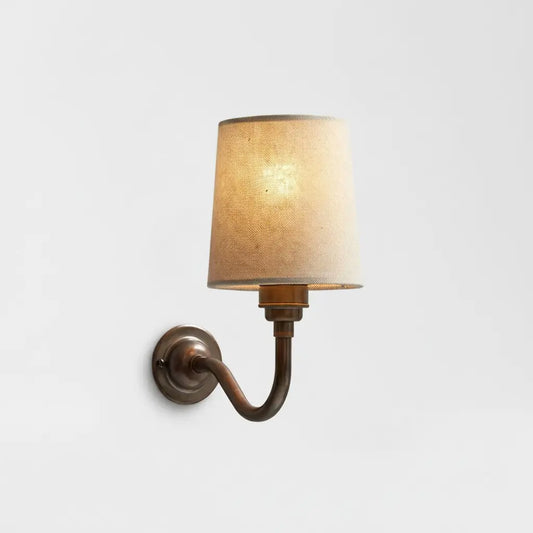 Kianu Vintage Fabric Curved Arm Wall Sconce