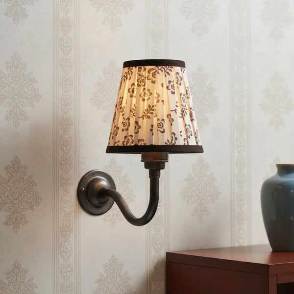 Kianu Vintage Fabric Curved Arm Wall Sconce