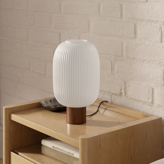 Kipp Scandinavian Frosted Ribbed Glass Table Lamp